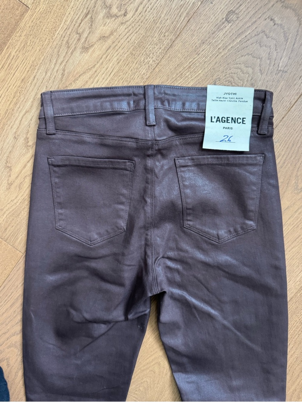 L’Agence Jyothi Coated High-Rise Skinny Jeans - Size 26 - NWT - Cocoa Coated - Picture 4 of 13